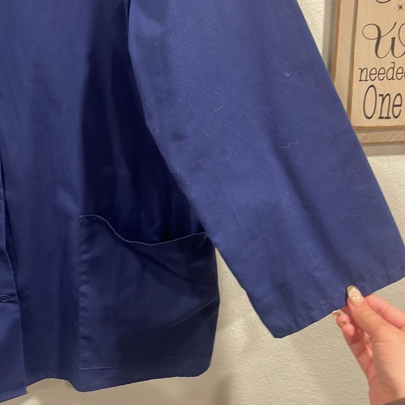 Navy Scrub Vintage Button Down Long Sleeve - Picture 6 of 6